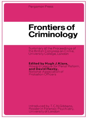 cover image of Frontiers of Criminology